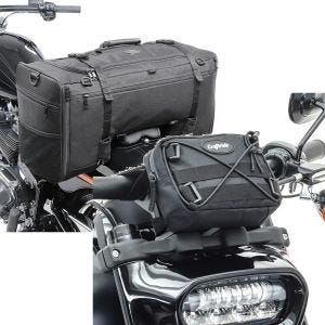 Set: Hecktasche SQ1 Soziustasche passend für Chopper und Cruiser + Lenkertasche