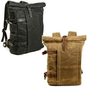 Set: Rucksack Canvas VR2 Vintage 20Ltr Retro + Rucksack braun
