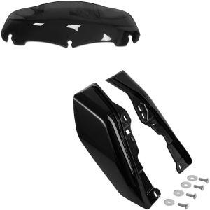 Set: Pare-brise 7" compatible avec Harley Davidson Electra-Street Glide 14-23 + Déflecteur chaleur de vent WA3