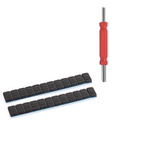Set: Auswuchtgewichte Klebegewichte 2 Stück 12x5g + VentilschrauberVentildreher