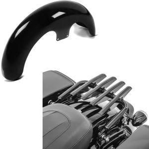 Set: Front-Fender 21" Zoll Wrap + Gepäckträger passend für Harley Davidson Touring 09-24 abnehmbar