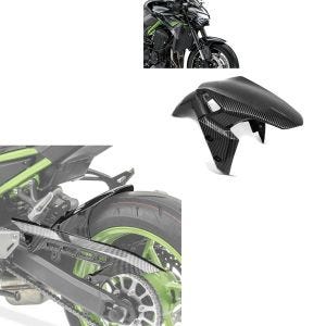 Set: Garde boue avant compatible avec Kawasaki Z 900 17-24 + Garde boue arrière Look carbone