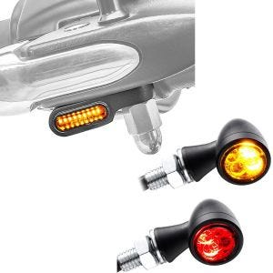 Set: LED Clignotants XS + Clignotant LED TX1 teinté avec feu stop et feu arrière