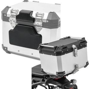 Set: Rückenpolster passend für BMW Alu TP Alu RL2 + Alu TP XB55 55 Liter silber