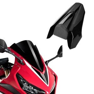 Set: Soziusabdeckung passend für Honda CB 650 R 19-20 + Racingscheibe Z Verkleidungsscheibe Puig 3568N