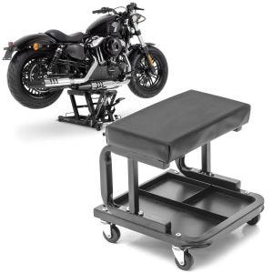 Set: Moto Pont elevateur ciseaux Mid-lift L + Tabouret d'atelier à roulettes WS3