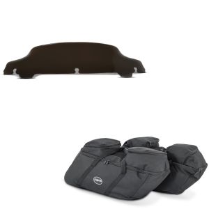 Set: Windschild 5" passend für Harley Davidson Electra-Street Glide 14-24 dunkel get. + Koffer Innentaschen