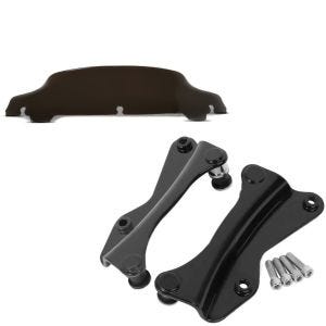 Set: Pare-brise 5" compatible avec Harley Davidson Electra-Street Glide 14-21 fumé foncé + Kit de fixation