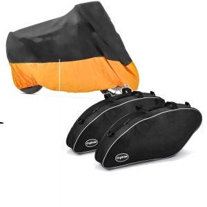 Set: Housse de Moto XXXL Bache imperméable + Sacs intérieurs compatible avec chopper / custombikes Sport Glide 18-24 sacoches rigides