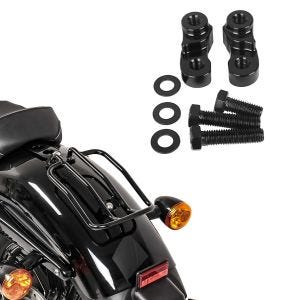 Set: Tieferlegungskit 1" Alu Tieferlegung + Gepäckträger passend für Harley Davidson Sportster 04-20 Solo Rack