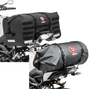 Set: Hecktasche SX70 70Ltr wd. + Gepäckrolle Hecktasche BR50 Packsack wd. 50 Liter