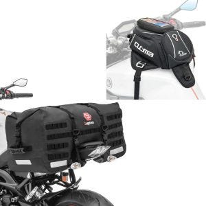 Set: Hecktasche SX70 70Ltr wd. + Tankrucksack Magnet TR6 + abnehmbarer Handytasche und Kabeldurchlass