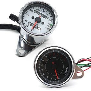 Set: Tachometer CMS Tacho + Drehzahlmesser Analog CVT chrom