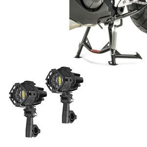 Set: Feux additionnels LED S22X + Béquille centrale compatible avec Honda NC 750 X 14-22