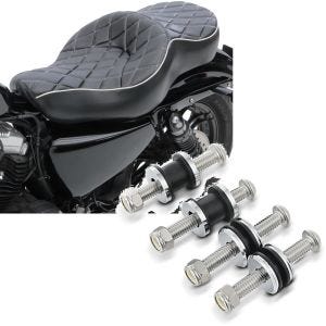 Set: Doppel Sitzbank passend für Harley Davidson Sportster 04-20 Sitz Fahrer Beifahrer DB1 + Docking Hardware Kit