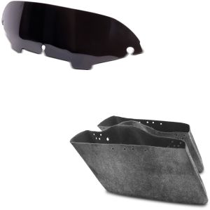 Set: Pare-brise 4,5" + Doublure de Sacoche pou compatible avec Harley Davidson Touring 94-13