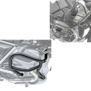 Set: Pare carter compatible avec BMW R 1250 GS 19-21 L2 + Pare-chocs protection CP8 noir