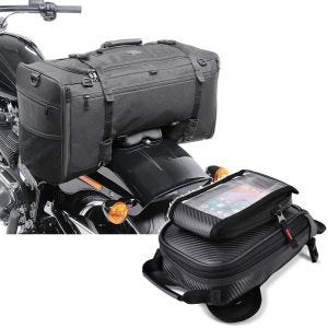 Set: Hecktasche SQ1 passend für Chopper und Cruiser + Tankrucksack PP11 Tanktasche Magnet