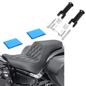 Set: Support repose pieds passager + Selle Biplace Gel compatible avec Harley Davidson Sport Glide 18-24 SP8B
