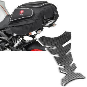 Set: Hecktasche X50 + Tankpad Fishbone Tankschutz Aufkleber Carbon Look