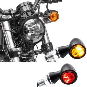 Set: LED Scheinwerfer 5,75 Zoll + LED Blinker TX1 get. + E-Prüfzeichen und Brems- und Rücklicht