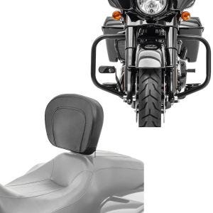 Set: Fahrer Rückenlehne + Sturzbügel passend für Harley Davidson Touring 09-24 TR2