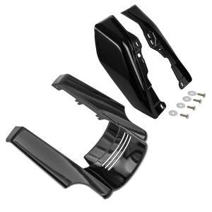 Set: Prolongateur de Garde Boue arrière compatible avec Harley Davidson Touring 14-24 + Déflecteur de vent WA3