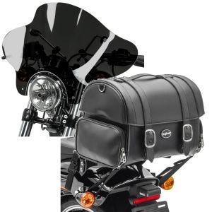 Set: Windschild Batwing + Hecktasche FP passend für Cruiser und Retro 32 Liter
