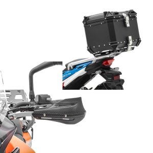 Set: Protège-mains Motocross Enduro XD4 + Top case Alu moto XB45 45 Litres