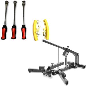 Set: Reifen Montiereisen und Felgenschoner Set + Reifenmontiergerät für Motorradreifen 12-21"