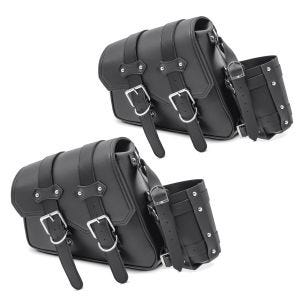 2x Sacoche cavalière laterale pour Moto Custom Craftride SB5 gauche noir Discount Set