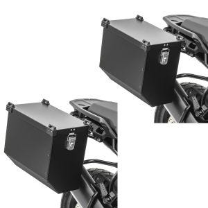 2x Motorrad Alukoffer Bagtecs Atlas 41Ltr Aluminium Seitenkoffer schwarz Spar-Set
