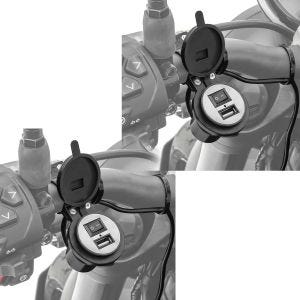 2x 12V Motorrad USB Steckdose Lumitecs US3 Spar-Set