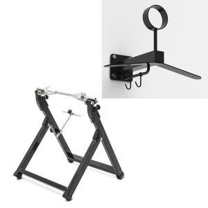 Set: Équilibreuse pneu moto WU-2 équilibreuse de roues noir ConStands avec Vestiaire pour Motard WH1 noir