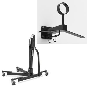 Set: Zentralständer ohne Adapterplatte sw Power-Evo ConStands mit Motorrad Garderobe WH1 sw