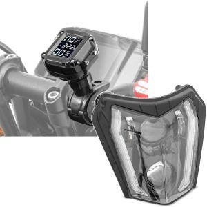 Set: Reifendruckkontrollsystem RDKS TPMS mit LED Scheinwerfer passend für KTM EXC / EXC-F / Freeride / Enduro / SMC 14-24 ECE SW2