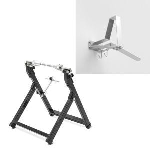 Set: Équilibreuse pneu moto WU-2 équilibreuse de roues noir ConStands avec Vestiaire pour Motard WH2 argent
