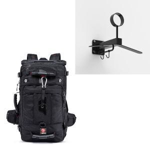 Set: Motorrad Rucksack HK4 45Ltr sw Bagtecs mit Garderobe WH1 sw