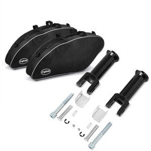 Set: Sacs intérieurs compatible avec Harley Davidson Sport Glide 18-24 sacoches rigides Craftride + Support repose pieds passager compatible avec Harley Davidson Softail 18-24 Craftride noir