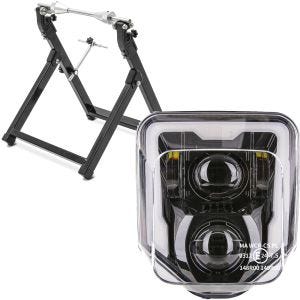 Set: Équilibreuse pneu moto WU-2 équilibreuse de roues noir avec Phare à LED Husqvarna Phare principal avec ECE GP1