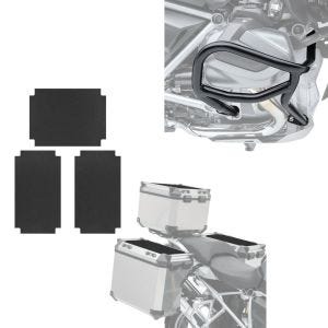 Set: Pare carter compatible avec BMW R 1250 GS 19-23 L2 Motoguard avec Autocollants pour valises alu ADX 3 pièces cuir