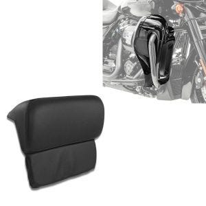 Set: Beinschild passend für Harley Davidson Touring Modelle 14-24 Craftride belüftet schwarz + Rückenpolster passend für Harley Davidson Chopped oder Razor Tour Pak Topcase 14-24 Craftride