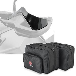 Set: Protège main extension compatible avec BMW R 1200 GS 13-18 noir Motoguard avec Sacs intérieurs valises Vario MV1