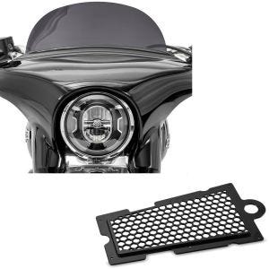 Set: Pare-brise compatible avec Harley Davidson Sport Glide 18-24 Craftride M saute vent fumé foncé + Protection de radiateur compatible avec Harley Davidson Softail 18-24 Craftride CM noir
