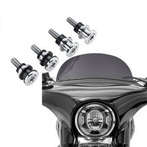 Set: Kit de fixation Docking Hardware compatible avec Harley Davidson Softail 18-24 52300646 Craftride + Pare-brise compatible avec Harley Davidson Sport Glide 18-24 Craftride M saute vent fumé foncé