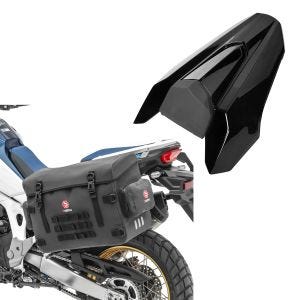 Set: Valise latérale moto PVC univ. étanche BPW Bagtecs avec Capot de selle passager compatible avec Honda CB 650 R 19-20 noir