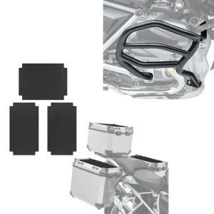 Set: Pare carter compatible avec BMW R 1250 GS 19-23 XL4 Motoguard avec Autocollants pour valises alu ADX 3 pièces cuir