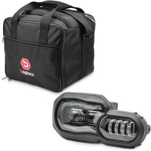 Set: Innentasche Alu Topcase Alukoffer MT1 Bagtecs mit LED Scheinwerfer passend für BMW F 650 GS 08-12 mit ECE QL2
