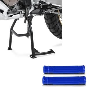 Set: Béquille centrale compatible avec Honda Africa Twin 1100 20-24 ConStands avec Levier de pardessus bleu