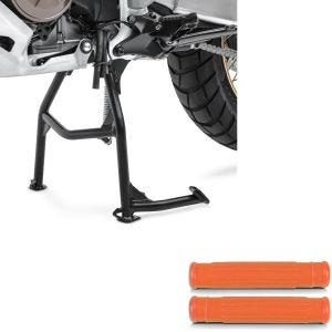 Set: Hauptständer passend für Honda Africa Twin 1100 20-24 mit Hebelüberzieher Set für Bremshebel und Kupplungshebel orange